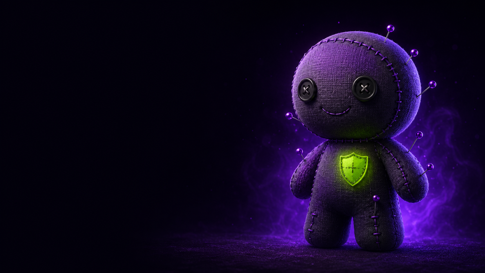 Тканевый талисман VOODOOPN.PRO с фиолетовыми иглами